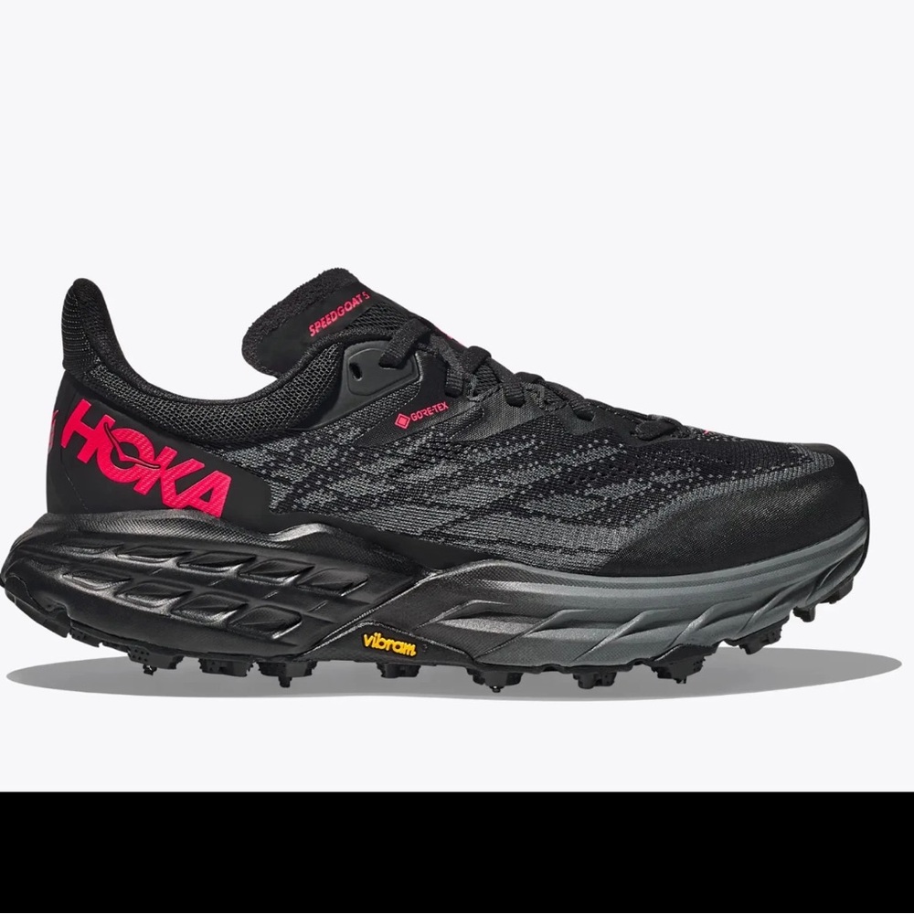 Hoka One One Black and Pink Trail Running Shoes